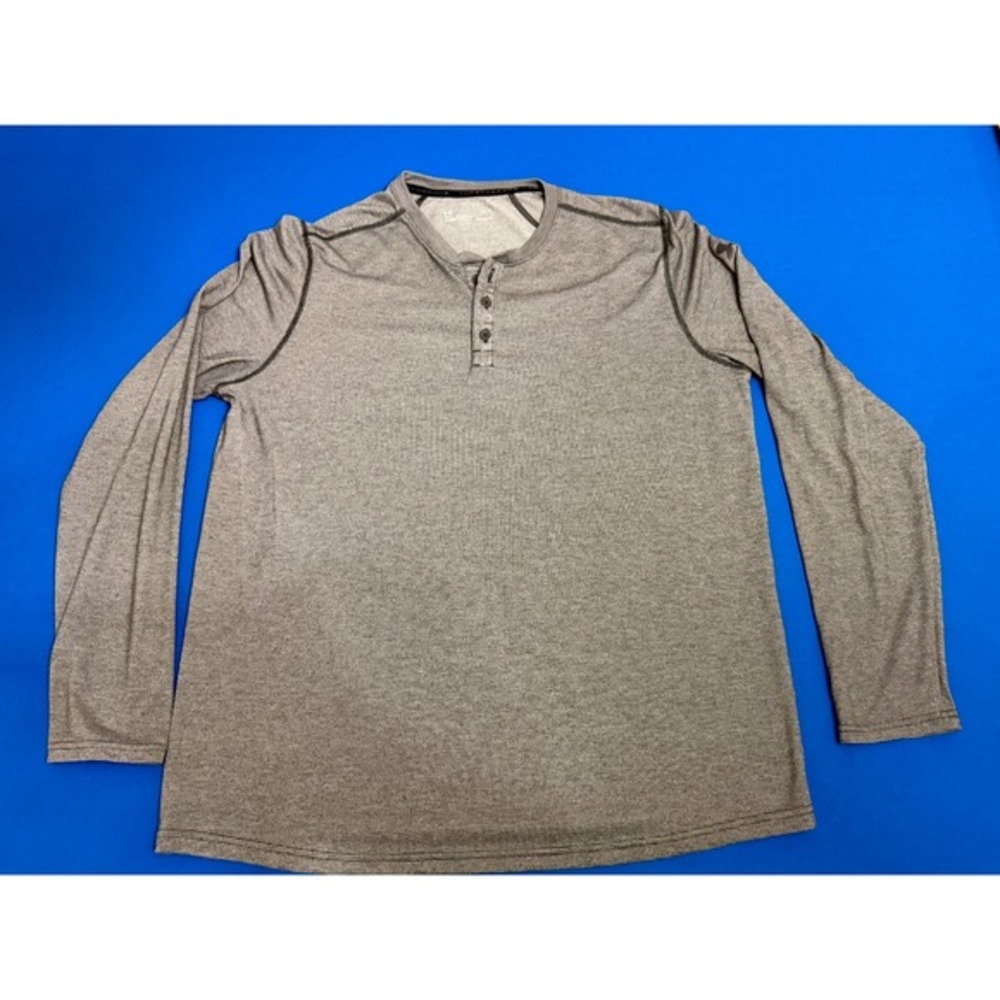 Under Armour Threadborne Henley Men's Large Gray HeatGear Waffle Knit